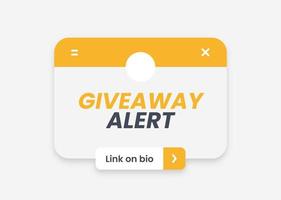 Giveaway event poster in flat design style. Social media promotion illustration. vector