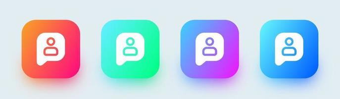 User solid icon in square gradient colors. Avatar signs vector illustration.