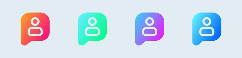 User solid icon in gradient colors. Avatar signs vector illustration.