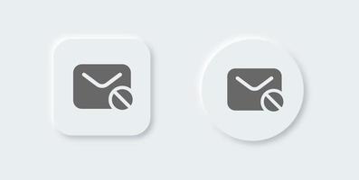 Block message solid icon in neomorphic design style. Mail signs vector illustration.