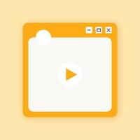 Square video player for social media application interface. Short video mockup in flat design style. vector