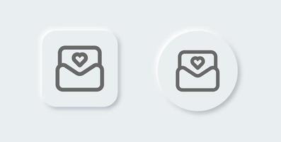 Letter line icon in neomorphic design style. Message signs vector illustration.