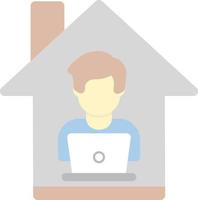 Man Working at Home Vector Icon Design