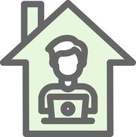 Man Working at Home Vector Icon Design