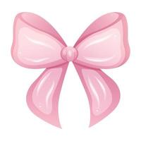 Pink bow. Design element in cartoon style vector