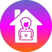 Man Working at Home Vector Icon Design