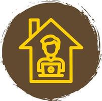 Man Working at Home Vector Icon Design