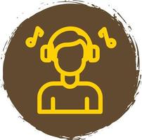 Listening Music Vector Icon Design