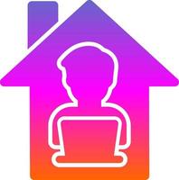 Man Working at Home Vector Icon Design