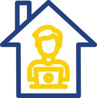 Man Working at Home Vector Icon Design