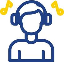 Listening Music Vector Icon Design