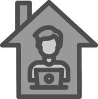 hombre trabajando en casa diseño de icono de vector