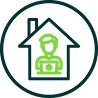 Man Working at Home Vector Icon Design