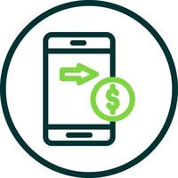 Send Money Mobile Vector Icon Design