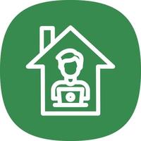 Man Working at Home Vector Icon Design