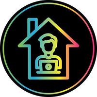 Man Working at Home Vector Icon Design
