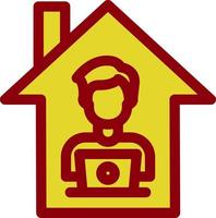 Man Working at Home Vector Icon Design