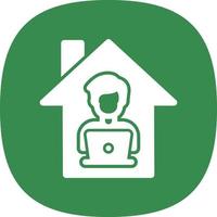 Man Working at Home Vector Icon Design