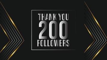 gracias plantilla para redes sociales cien seguidores, suscriptores, me gusta. 200 seguidores usuario gracias celebrar de 200 suscriptores y seguidores vector