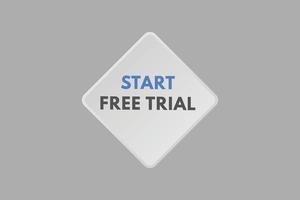 start free trial text Button. start free trial Sign Icon Label Sticker Web Buttons vector