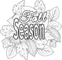 Hello falling vector art natural autumn leaf of hand-drawn illustration isolated on a white background clip art coloring book  and pages