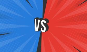 Versus vs letters fight backgrounds in flat comics style design with halftone, lightning. - Vector. vector