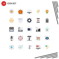 Universal Icon Symbols Group of 25 Modern Flat Colors of islam mind computer skill pc Editable Vector Design Elements