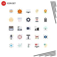 Universal Icon Symbols Group of 25 Modern Flat Colors of islam mind computer skill pc Editable Vector Design Elements