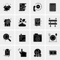 16 iconos de negocios universales vector ilustración de icono creativo para usar en proyectos relacionados con la web y dispositivos móviles