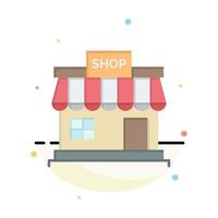 tienda tienda tienda en línea mercado plantilla de icono de color plano abstracto vector