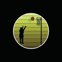 diseño de camisetas vectoriales de baloncesto. diseño de camiseta de baloncesto. se puede utilizar para imprimir tazas, diseños de pegatinas, tarjetas de felicitación, carteles, bolsos y camisetas. vector