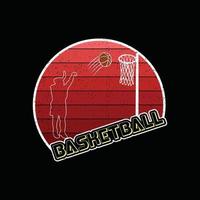 diseño de camisetas vectoriales de baloncesto. diseño de camiseta de baloncesto. se puede utilizar para imprimir tazas, diseños de pegatinas, tarjetas de felicitación, carteles, bolsos y camisetas. vector