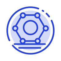 Digital Network Super connected Blue Dotted Line Line Icon vector