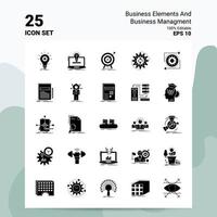 25 Business Elements And Business Managment Icon Set 100 Editable EPS 10 Files Business Logo Concept Ideas Solid Glyph icon design vector