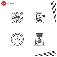 Pictogram Set of 4 Simple Filledline Flat Colors of configuration biology settings oil laboratory Editable Vector Design Elements