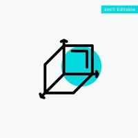 3d Box Cuboid Design turquoise highlight circle point Vector icon