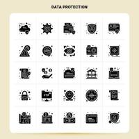 Solid 25 Data Protection Icon set Vector Glyph Style Design Black Icons Set Web and Mobile Business ideas design Vector Illustration