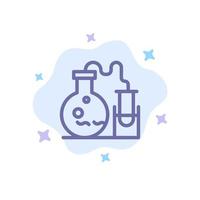 Tube Flask Lab Science Blue Icon on Abstract Cloud Background vector