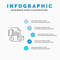 icono de línea de identidad de empresa de marca de marca con fondo de infografía de presentación de 5 pasos vector