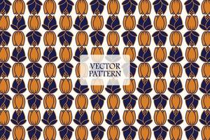 Rose and tulip blooming petals. Golden and dark blue abstract on a white background. Seamless repeat vector pattern