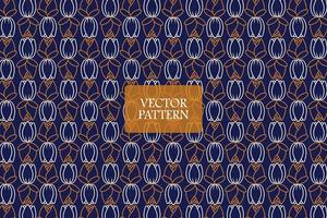 Outline of rose and tulip blooming petals on a dark blue background. Abstract floral vector seamless repeat pattern