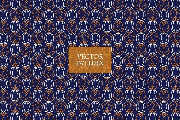 Outline of rose and tulip blooming petals on a dark blue background. Abstract floral vector seamless repeat pattern