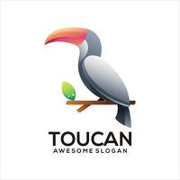 toucan bird colorful gradient design logo vector