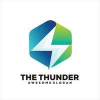 Thunder hexagon gradient colorful logo vector