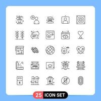 Pictogram Set of 25 Simple Lines of speaker web celebration sets contac Editable Vector Design Elements