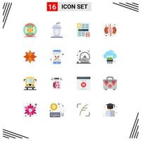 Group of 16 Flat Colors Signs and Symbols for winter decoration web medical health Editable Pack of Creative Vector Design Elements