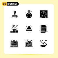 Set of 9 Modern UI Icons Symbols Signs for eject podium devices power power Editable Vector Design Elements