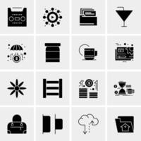 16 iconos de negocios universales vector ilustración de icono creativo para usar en proyectos relacionados con la web y dispositivos móviles