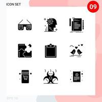 Modern Set of 9 Solid Glyphs and symbols such as jigsaw application setting app programming Editable Vector Design Elements