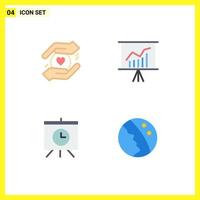 Stock Vector Icon Pack of 4 Line Signs and Symbols for business time lecture presentation dry skin Editable Vector Design Elements